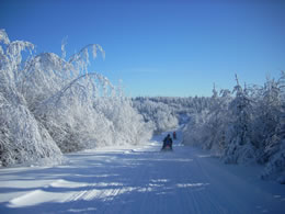 raid motoneige - Le sentier de neige